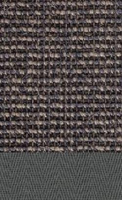 Sisal Salvador dunkelgrau 042 tæppe med kantbånd i grau 042